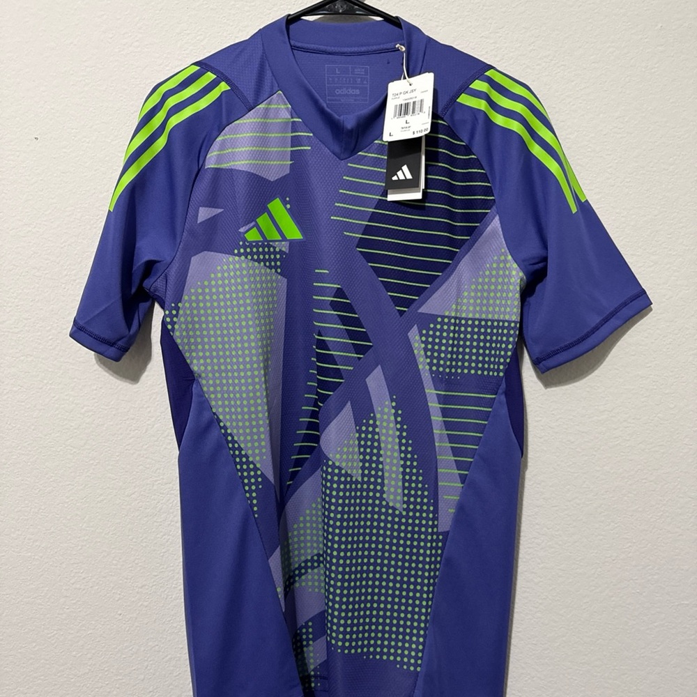 Adidas Tiro 24 Pro Goalkeeper Short Sleeve Jersey Purple Men’s Size Large